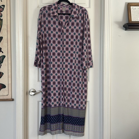 Chicos Medallion-Print Shirt midi Dress size 18 - Picture 3 of 7